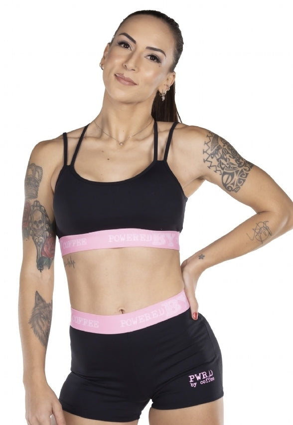 Top Fitness Feminino Rock Fit Preto by Pwrd by Coffee